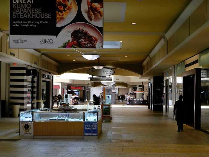 It was a similarly eerie scene at the newly reopened Greenwood Park Mall in Greenwood, Indiana.