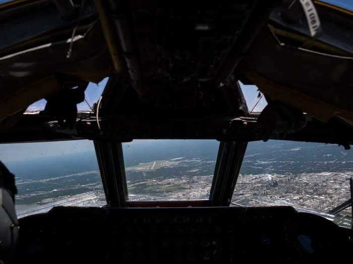 Prior to the flyover, Barksdale had an opportunity to train with the fighters just off the coast of Louisiana.