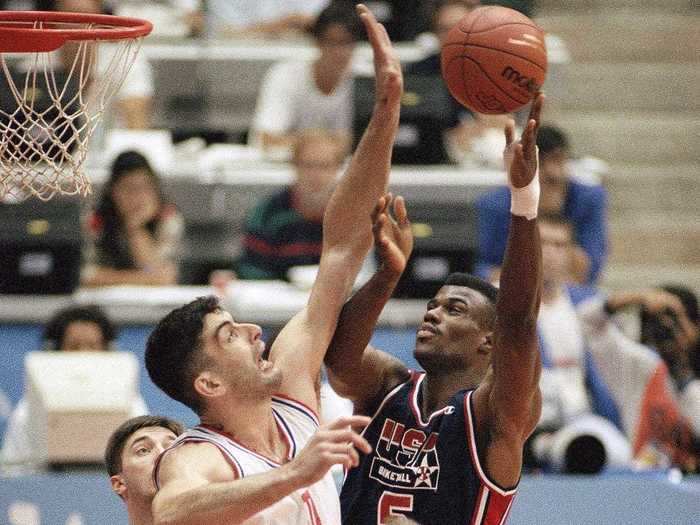 David Robinson also manned the middle for Team USA.