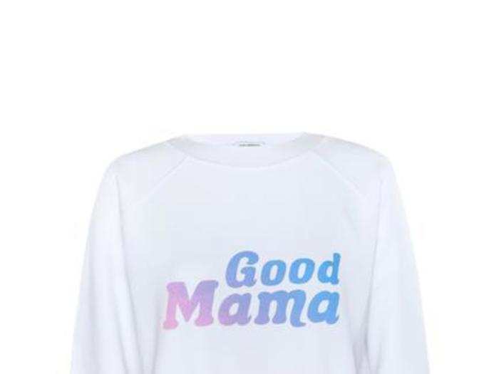 Good American is giving 100% of proceeds to Baby2Baby from sales of its Good Mama sweatshirt.