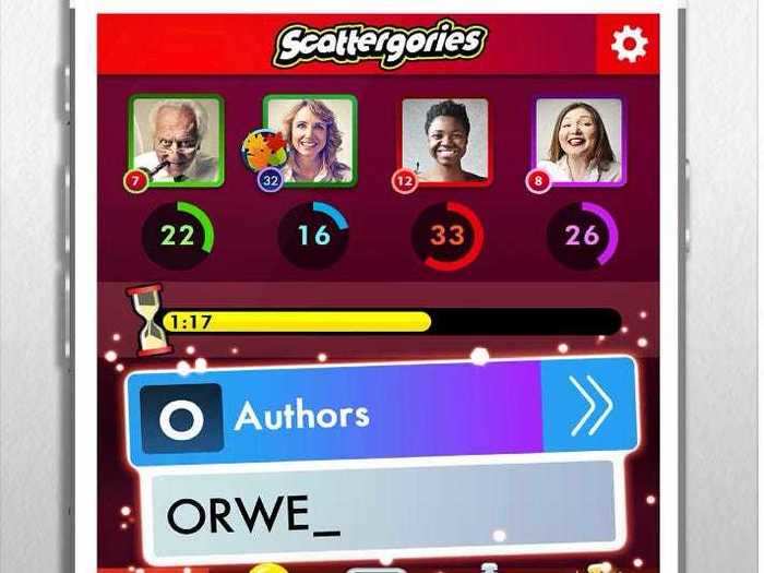 The party game Scattergories is meant to be played with multiple people.