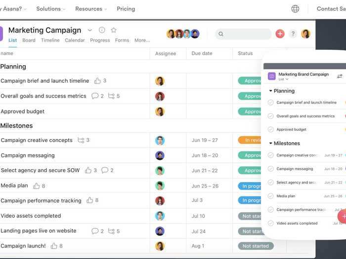 Asana helps company executives keep track of short-term tasks as well as long-term projects.