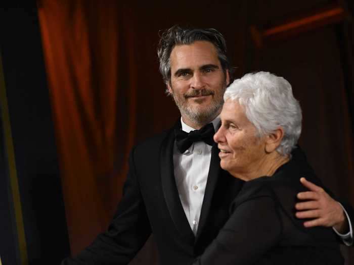 Joaquin Phoenix celebrated his Best Actor win at this year