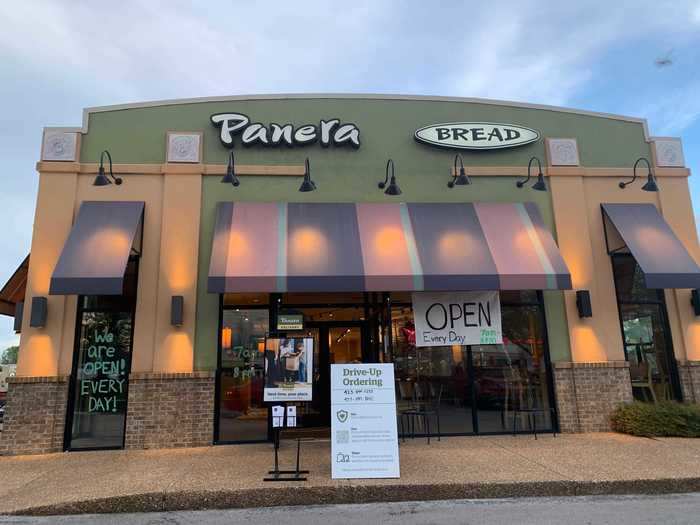 This Panera location also resorted to handmade signs to attract diners. The sign reads "OPEN Every day 7 a.m. - 8 p.m."