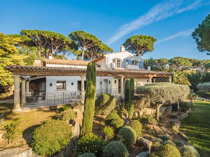 This seven-bedroom, six-bath property faces west toward the Bay of Saint-Tropez and is on the market for $10.7 million.