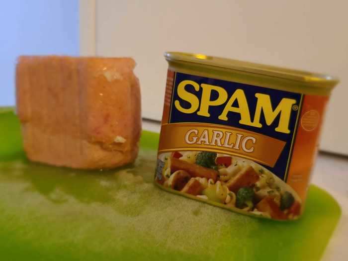 The smell of the garlic Spam was unsettling.