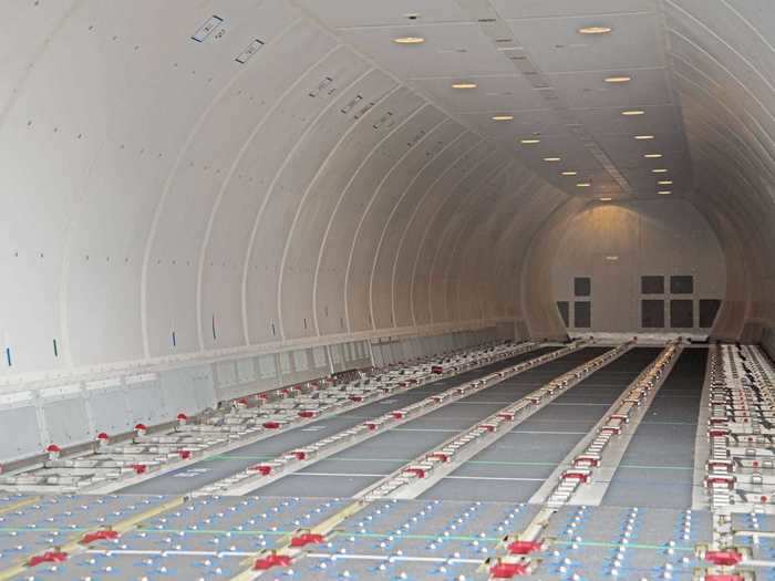 Instead of a passenger cabin, the 737 freighters would dual-level cargo holds. Here