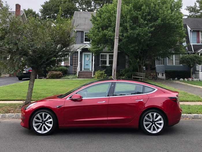 The Model 3 is a sleek and dashing set of wheels. The least expensive version is now the "Standard Range"version, costing about $40,000.