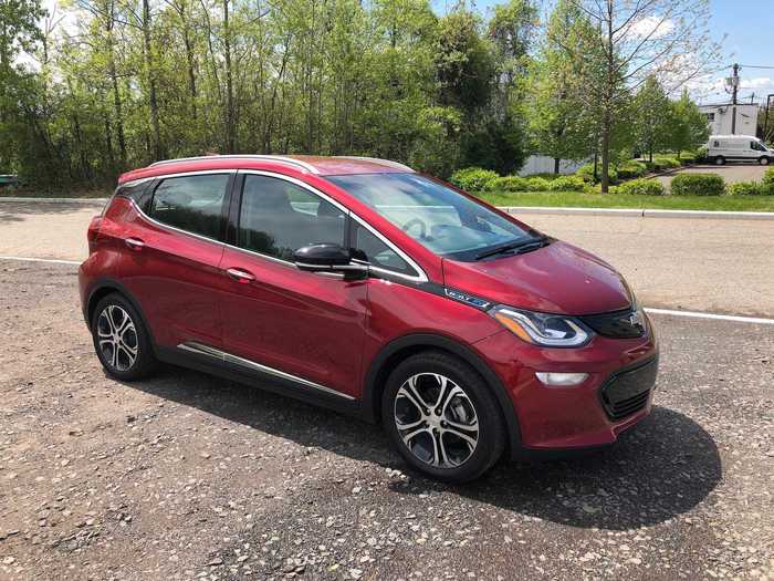 The updated 2020 Bolt has a larger battery pack, at 66 kilowatts, and greater range oif 260 miles on a charge.