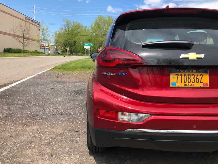 The Bolt EV badging is low-key.