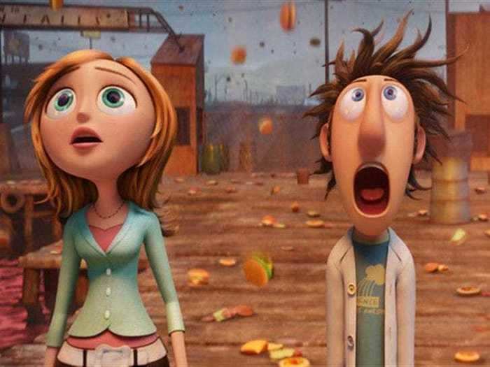 "Cloudy With a Chance of Meatballs" (2009) is a silly comedy about an invention gone awry.