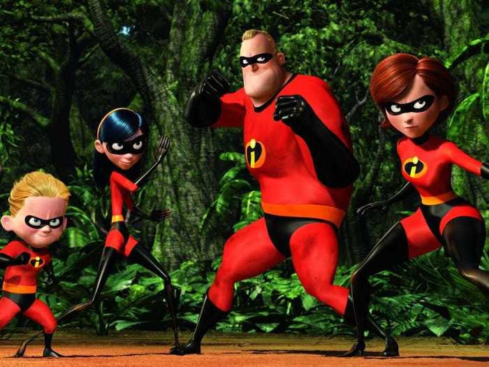 A superhero family conceals their powers in "The Incredibles" (2004).