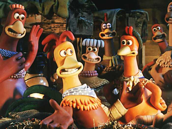 "Chicken Run" (2000) is a stop-motion animation set on a chicken farm.