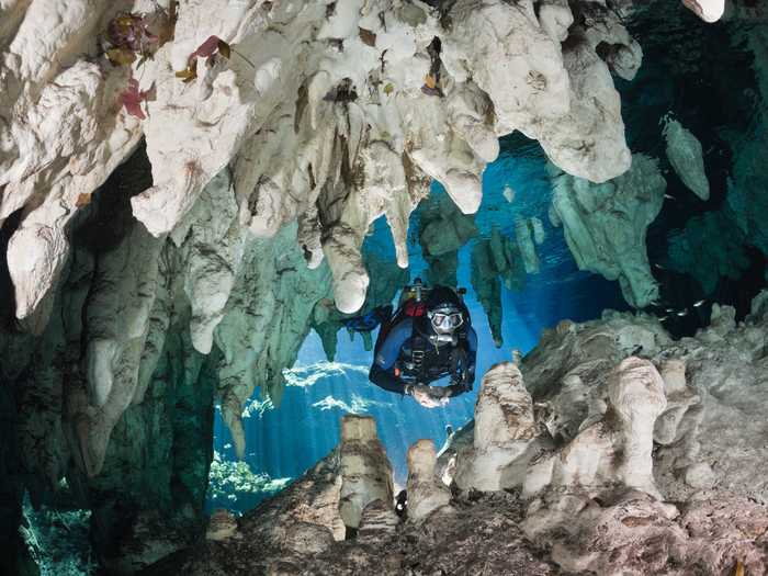 Mexico has thousands of underwater caves in its cenotes, like this one in Tulum.