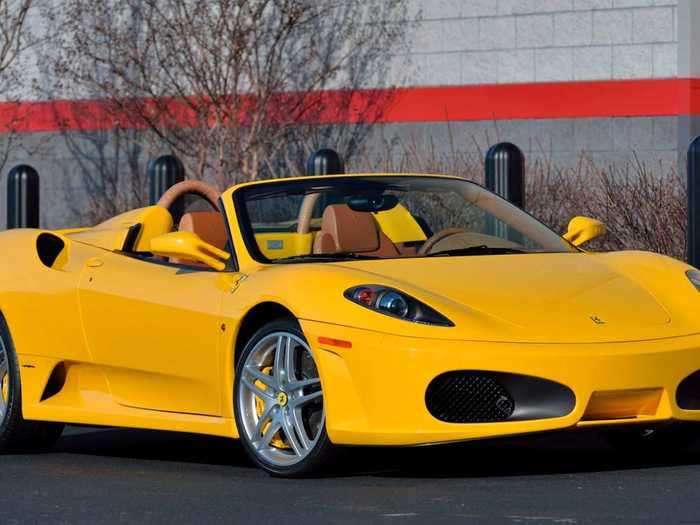 The only yellow Ferrari in the collection is this 2007 Ferrari F430 Spider.