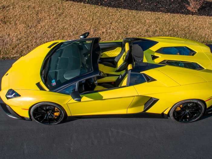 This one is a 2014 Lamborghini Aventador LP-720/4 Roadster 50th Anniversary.