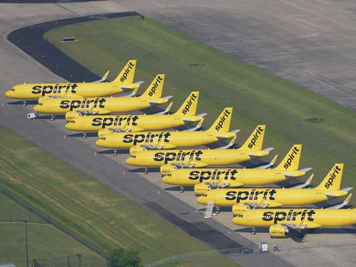 After taking the doors off of the four-seater helicopter, Luten and his pilot flew 10 miles north to Fort Worth Alliance Airport where they came upon a line of Spirit aircraft painted in the airline