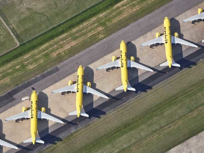 The jets were neatly parked one by one at Alliance Airport