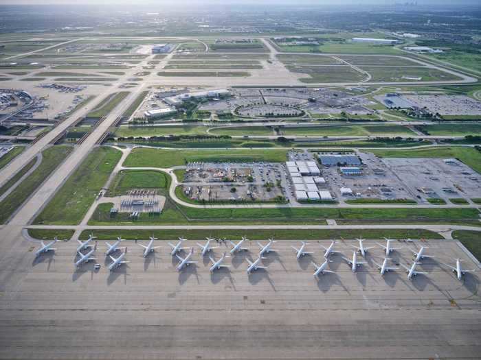 American has only a small fraction of its near-1,000 aircraft strong fleet parked at Dallas-Fort Worth International, as Luten would later find.