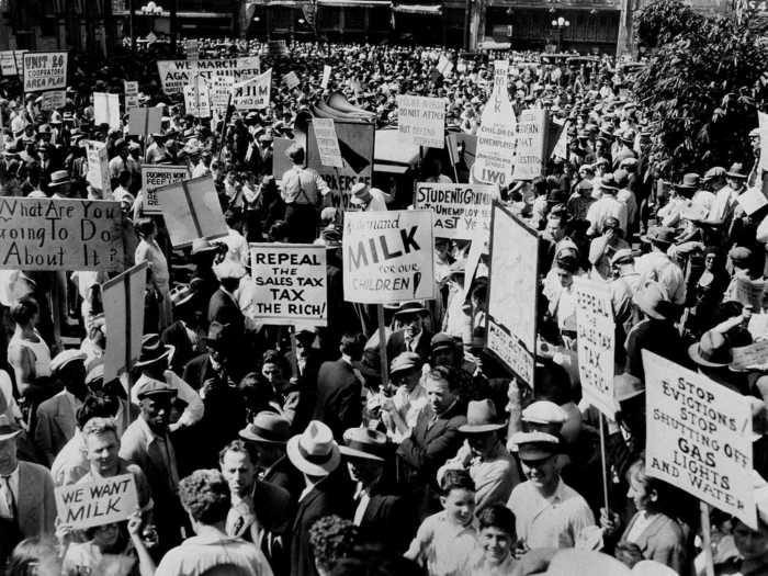 Desperate Americans threatened with hunger and starvation began organizing marches and labor riots.