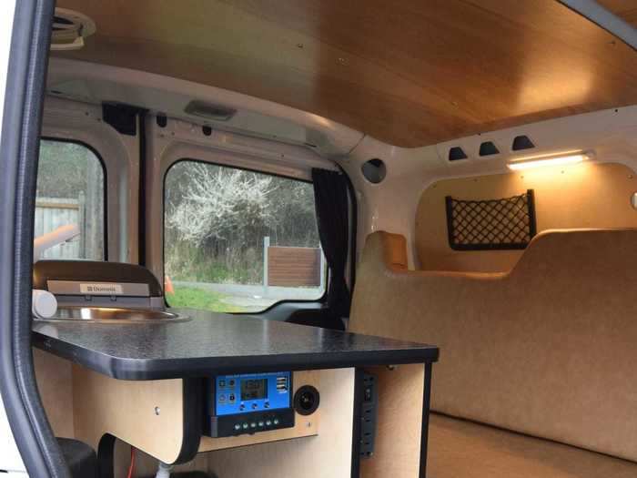 All of these conversions, including a filled water tank, add an extra 450 pounds to the van.