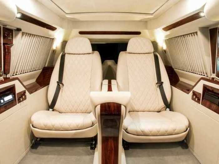 The cabin features two plush seats that have both heating and massage functions.