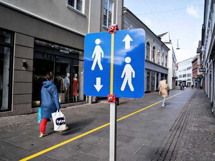 ...and even pedestrian walkways, like this one in Denmark.