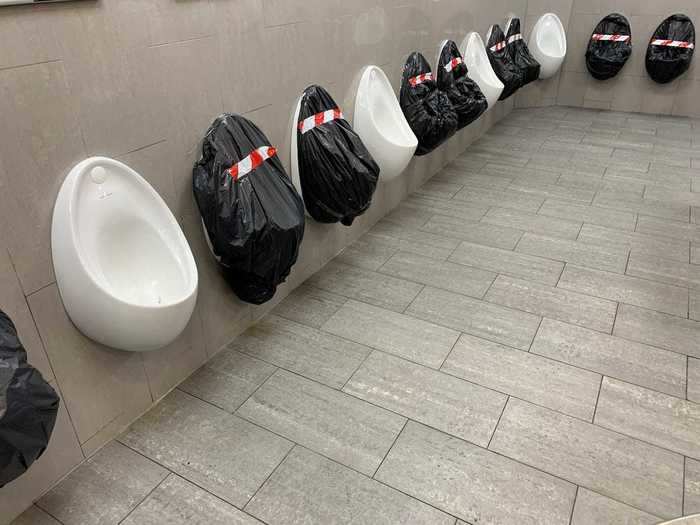 ...and even public toilets, like these urinals seen in the UK.