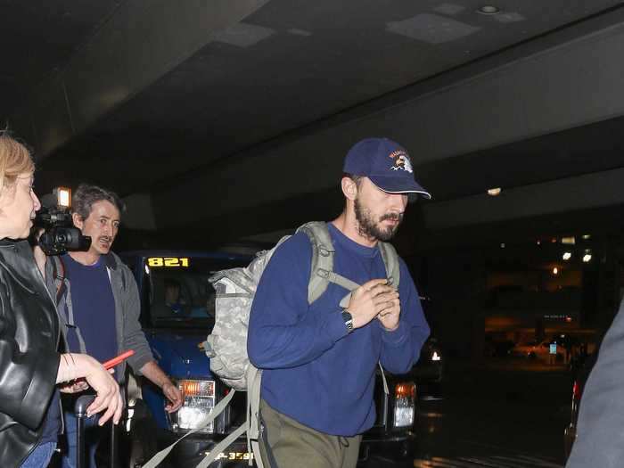 Shia LaBeouf is yet another celebrity caught wearing sweats at LAX.