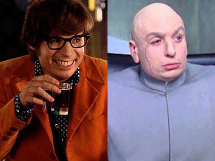 Mike Meyers played a few roles in the "Austin Powers" movies, like the titular character and Dr. Evil.