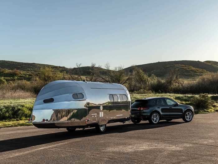 The exterior kitchen setup can accommodate cookware like blenders, small barbecues, and induction cooktops, according to Bowlus Road Chief.