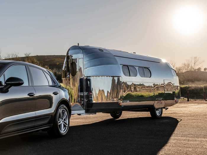 To enjoy these meals outside, the trailer also comes with an outdoor table that can be stored away in one of the onboard closets.