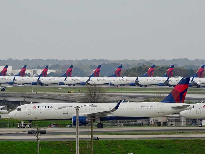 In the US, nearly every airline is storing jets at major airports, with special procedures being required to maintain them during their downtime.