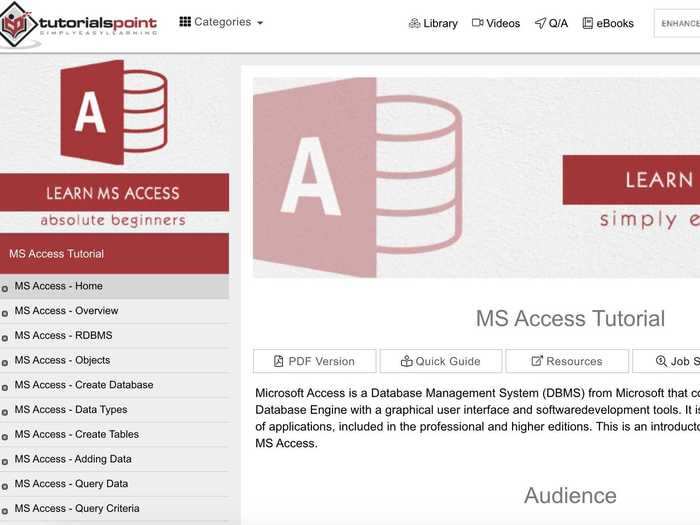 4. Microsoft Access: Database and query program