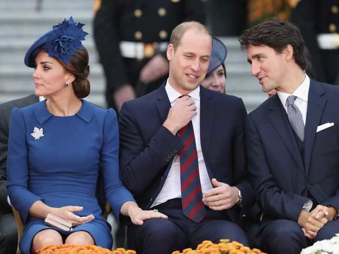 During their royal tour at the British Columbia Legislature, Middleton rested her hand on her husband