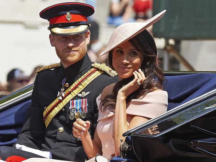 They made their first official engagement as husband and wife at Trooping the Colour, the Queen