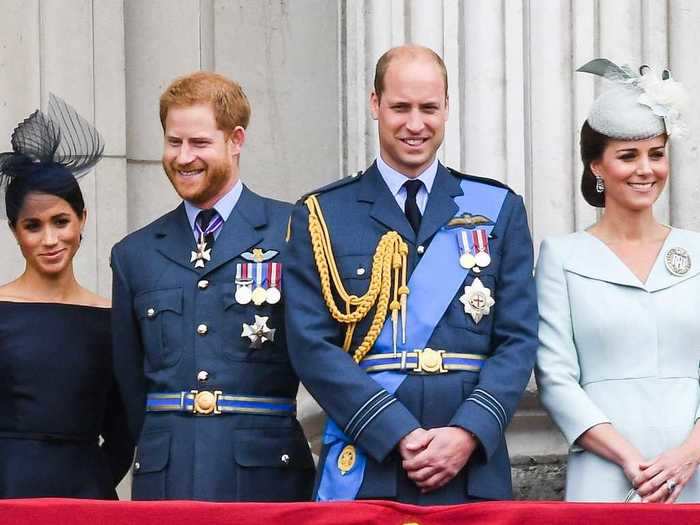 Harry, Markle, William, and Middleton — aka "the Fab Four" — appeared on the Buckingham Palace balcony together that same month.