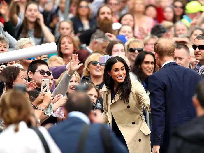 Kensington Palace announced Markle was pregnant just as they arrived in Australia for their royal tour on October 15, 2018.