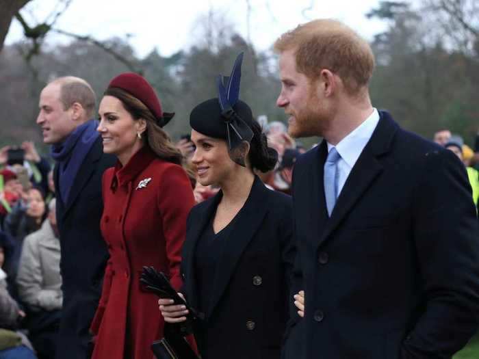 The Duke and Duchess of Sussex and Duke and Duchess of Cambridge reunited for Christmas at Sandringham in 2018.