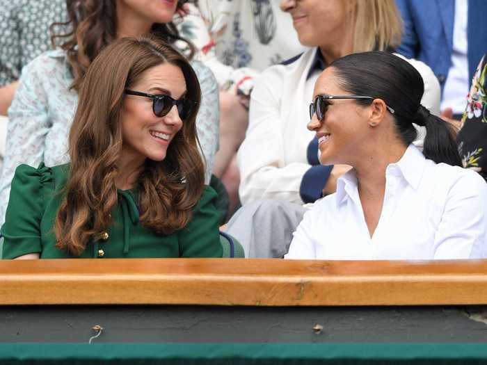 Markle and Kate Middleton had a girls day out at Wimbledon in London later that month.