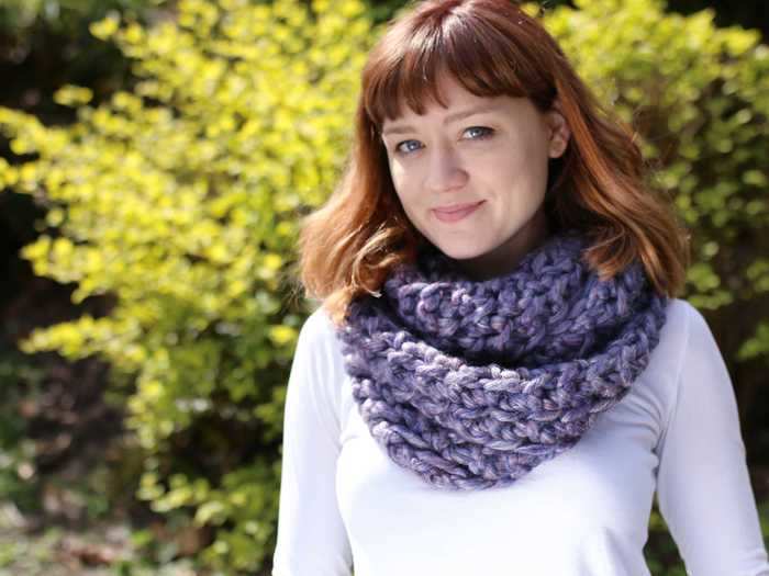 A cowl infinity scarf from Living Dreams Yarn