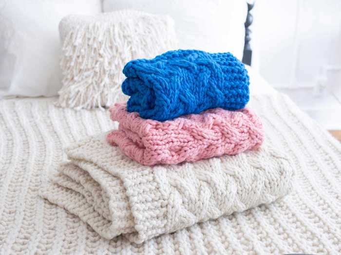 A plush cable blanket from Loopy Mango