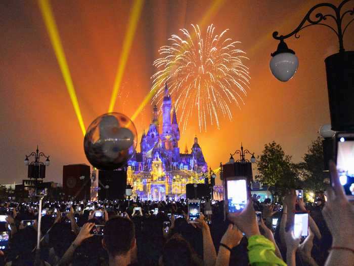 Guests gathered to watch the parks finale of fireworks back in 2016.