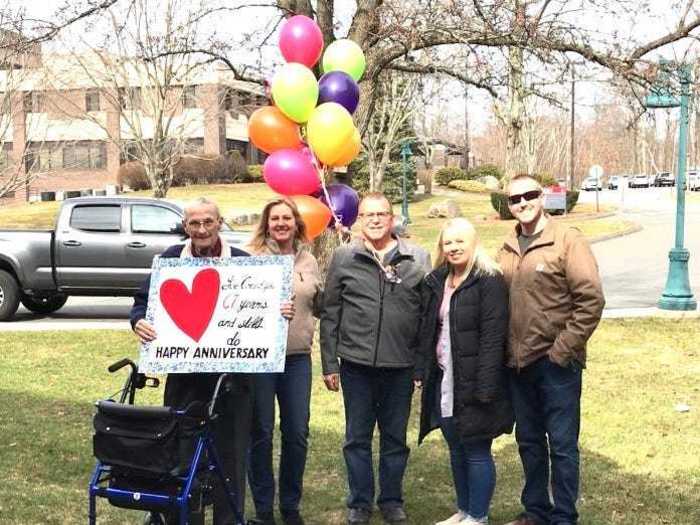 A daughter helped her parents celebrate their 67th wedding anniversary from a distance.