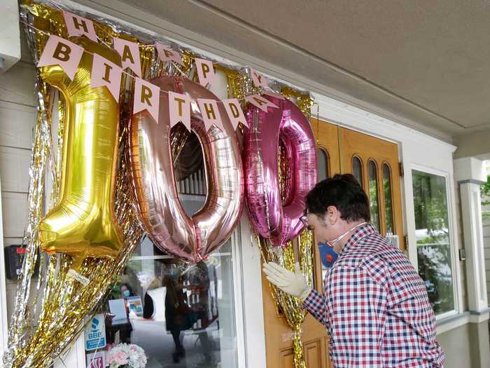 A man in California made sure his grandmother felt special on her 100th birthday by celebrating on the other side of her window.