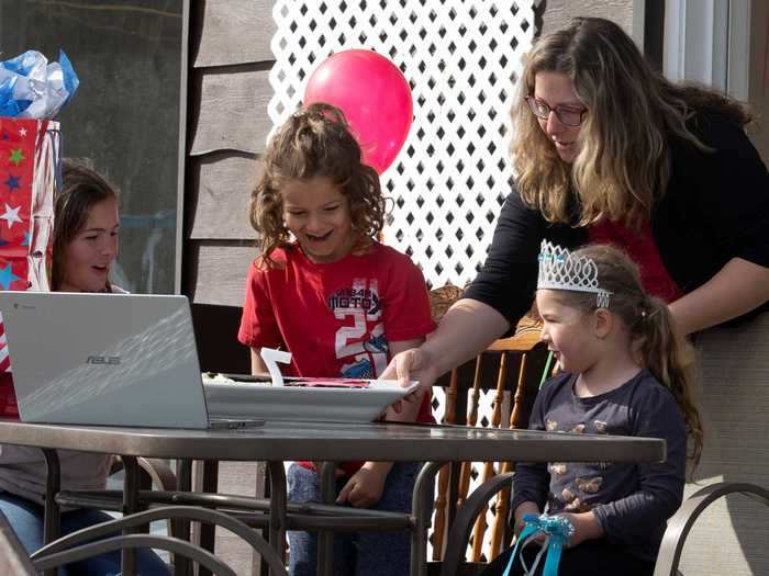 Grandparents have celebrated their older grandchildren over video calls, too. In Canada, a 7-year-old boy blew out his candles in front of a computer so his grandparents could join in.