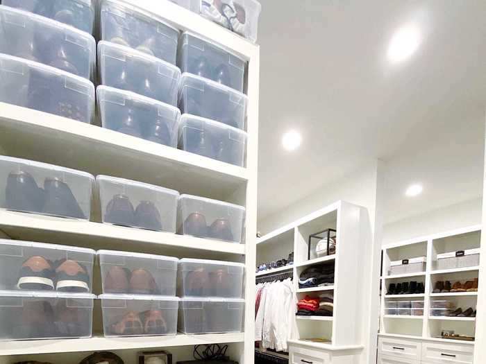 Clear shoe bins are your friend when it comes to storing kicks that you only need for special occasions.