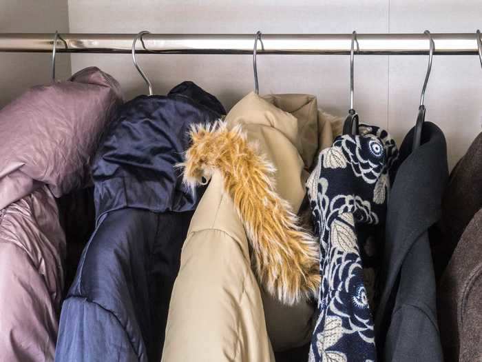 Reorganizing your winter coats can be as simple as shifting them to a different spot in your closet when the seasons change.