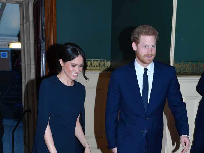 Harry and Meghan matched in navy again at the Queen