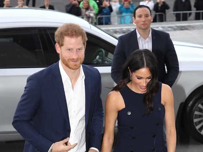 Harry and Meghan coordinated in navy blue for a 2018 visit to the Auckland War Memorial Museum.